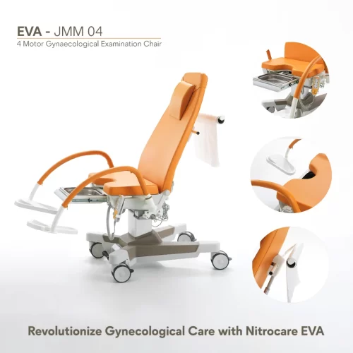 Elevate patient care with Nitrocare EVA – JMM 04! This 4-motor gynecological chair offers adjus